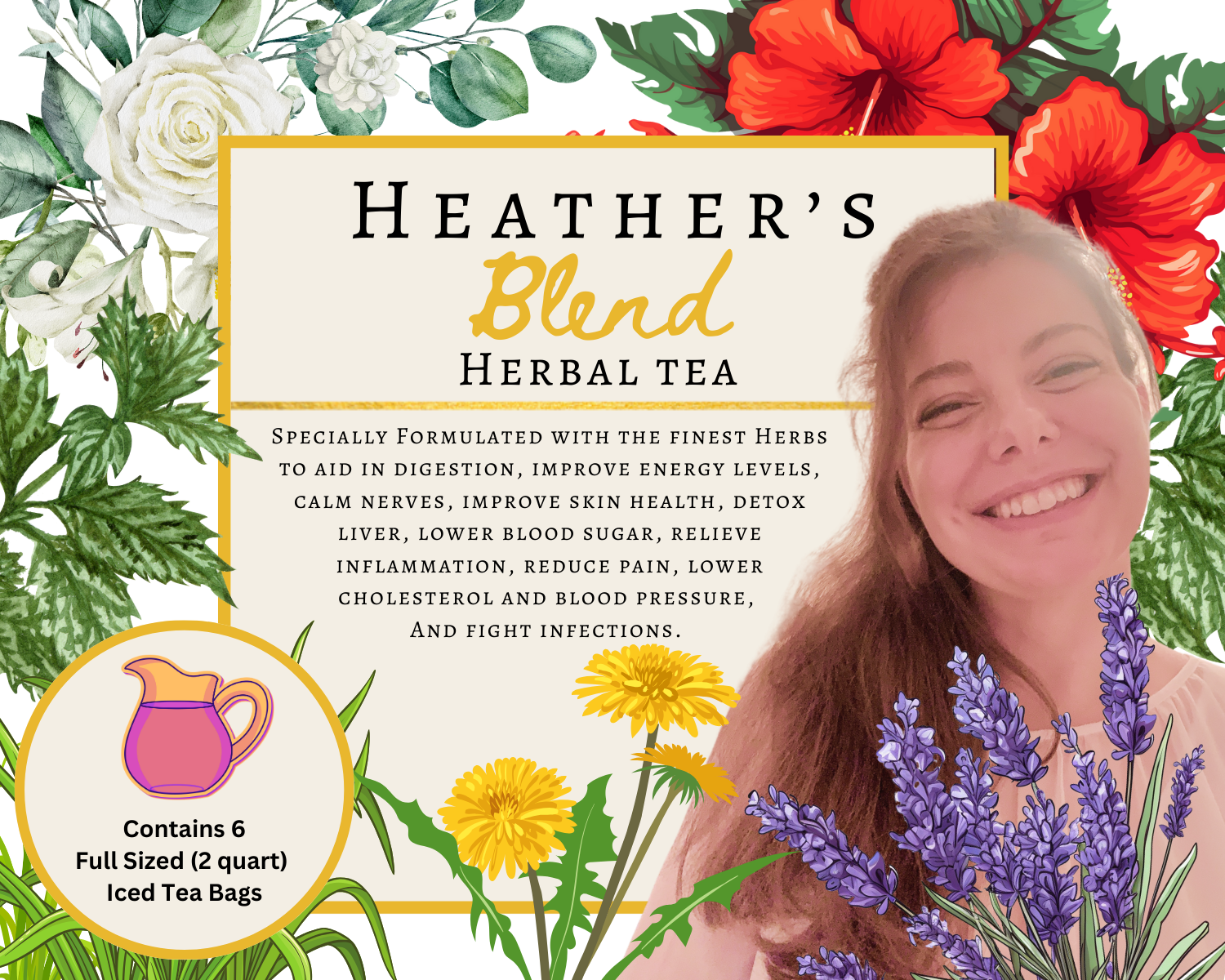 Heather’s Blend iced tea box
